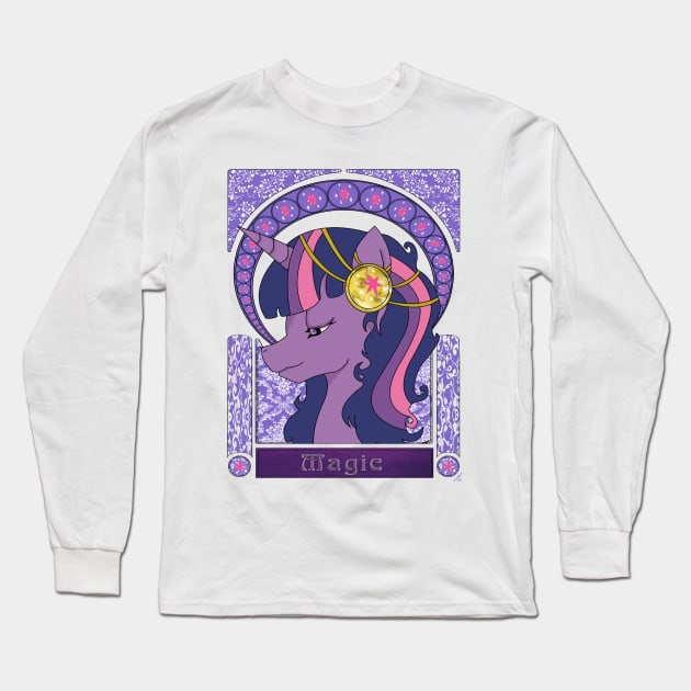 Magic- My Little Pony Art Nouveau Long Sleeve T-Shirt by BlackTaintedHeart